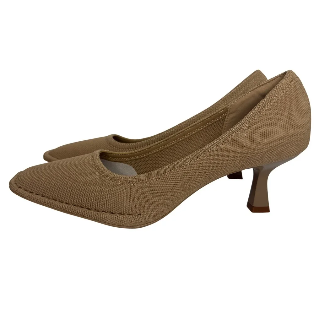 Cosy Island RefinEdge Square Toe Heels Pumps Size 11 Apricot Tan‎ Classic Classy - Picture 5 of 9